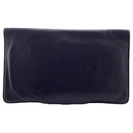 Hermès-Porte-monnaie Hermes Dogon MM en cuir noir-Noir