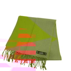 Hermès-Hermes Bicolor Cashmere Stole-Beige,Orange