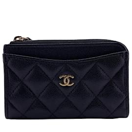 Chanel-Chanel L-shaped Matelasse Coin Case Wallet-Black