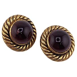 Chanel-Boucles d'oreilles Clip Gripoa de Chanel-Marron,Doré
