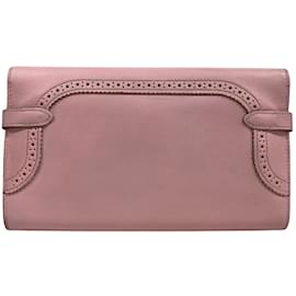 Hermès-Hermes Pink Swift Leather Long Wallet-Pink