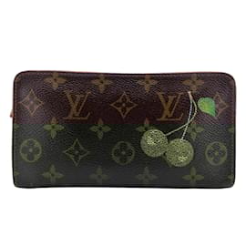 Louis Vuitton-Portefeuille long en cuir marron Louis Vuitton-Marron
