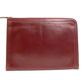 Hermès-Hermes Zip Computer Second Bag Pouch-Dark red