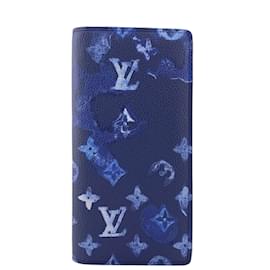 Louis Vuitton-Portefeuille long en cuir bleu marine Louis Vuitton-Bleu Marine