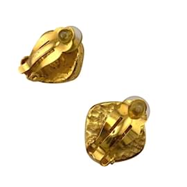 Chanel-Chanel Gripoa Square Clip Earrings-Black,Golden