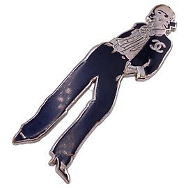 Spilla Mademoiselle Coco Chanel 03P Nero Argento