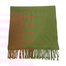 Hermès-Hermes Cashmere Stole in Brown and Camel-Brown,Camel