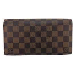 Louis Vuitton-Portefeuille Long Damier Louis Vuitton-Marron