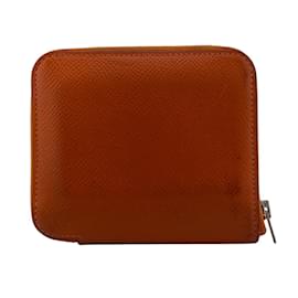 Hermès-Hermes Azap Compact Silk In Bi-fold Wallet-Orange