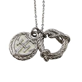 Hermès-Collier en corde Hermes-Argenté