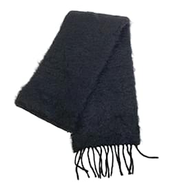 Loewe-Loewe Anagram Stole in Black Mohair and Wool-Black
