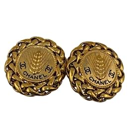 Chanel-Boucles d'oreilles clip Ear of Rice Motif 93A de Chanel-Doré