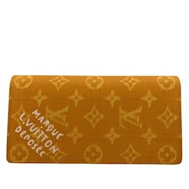 Louis Vuitton-Portefeuille bi-fold en cuir orange Louis Vuitton-Orange