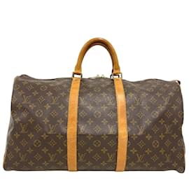 Louis Vuitton-Louis Vuitton Keepall 50 Monogram Handbag-Brown