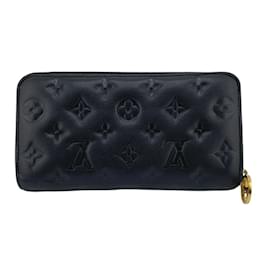 Louis Vuitton-Louis Vuitton Black Leather Long Wallet-Black