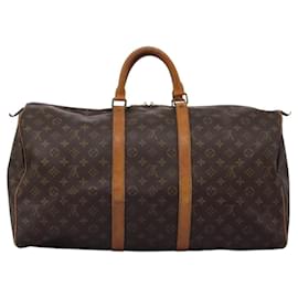 Louis Vuitton-LOUIS VUITTON Monogram Keepall 55 Boston Bag M41424 LV Auth MX077-Monogram