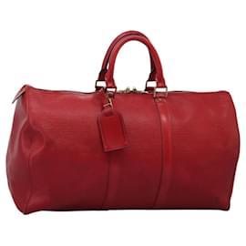 Louis Vuitton-LOUIS VUITTON Epi Keepall 45 Boston Bag Red M42977 LV Auth 117891-Red