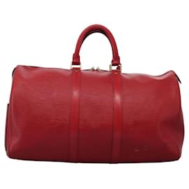 Louis Vuitton-LOUIS VUITTON Epi Keepall 45 Boston Bag Red M42977 LV Auth 117891-Red