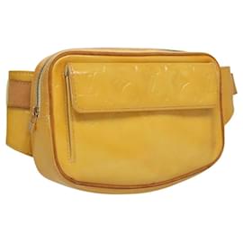 Louis Vuitton-LOUIS VUITTON Monogram Vernis Fulton Sac Ceinture Jaune Citron M91043 LV Auth sw317-Doré