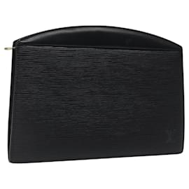 Louis Vuitton-LOUIS VUITTON Epi Trousse Crete Pouch Noir M48402 LV Auth 118247-Noir