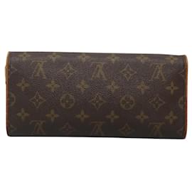 Louis Vuitton-LOUIS VUITTON Monogram Pochette Twin GM Sac à bandoulière M51852 LV Auth BA1390-Monogramme