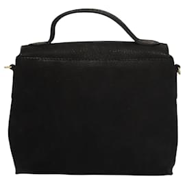 Céline-CELINE Hand Bag Leather 2way Black Auth 117710-Black