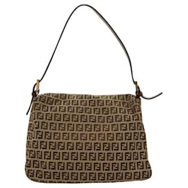 Fendi-Sac à bandoulière FENDI Zucchino en toile Mamma Baguette beige Auth yk17752-Beige