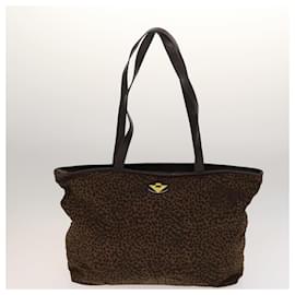 Autre Marque-BOTTEGA VENETA Leopard Hat Tote Bag Nylon 2Set Brown Auth bs24406-Brown