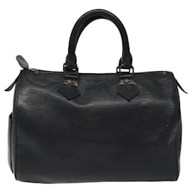 Louis Vuitton-LOUIS VUITTON Epi Speedy 25 Sac à main Noir M43012 LV Auth 117792-Noir