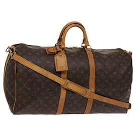 Louis Vuitton-LOUIS VUITTON Monogram Keepall Bandouliere 55 Sac de Boston M41414 LV Auth EC918-Monogramme