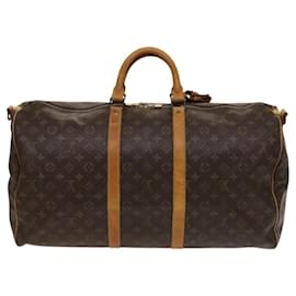 Louis Vuitton-LOUIS VUITTON Monogram Keepall Bandouliere 55 Sac de Boston M41414 LV Auth EC918-Monogramme