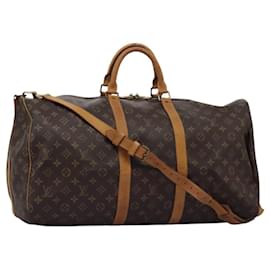Louis Vuitton-LOUIS VUITTON Monogram Keepall Bandouliere 55 Boston Bag M41414 LV Auth KD461-Monogram