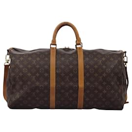 Louis Vuitton-LOUIS VUITTON Monogram Keepall Bandouliere 55 Boston Bag M41414 LV Auth KD461-Monogram
