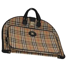 Autre Marque-Burberrys Nova Check Garment Cover Canvas Beige Gold Auth ep8592-Beige,Golden