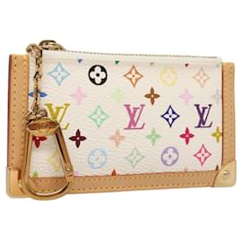 Louis Vuitton-LOUIS VUITTON Pochette Cles Monogram Multicolore Sac Blanc M92655 Auth BA1097AM-Blanc