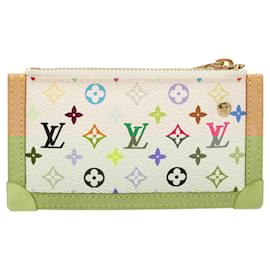 Louis Vuitton-LOUIS VUITTON Monogram Multicolor Pochette Cles Purse White M92655 Auth BA1097AM-White