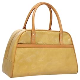 Louis Vuitton-LOUIS VUITTON Monogram Vernis Tompkins Square Hand Bag Jaune M91102 Auth BA1289-Jaune