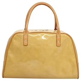 Louis Vuitton-LOUIS VUITTON Monogram Vernis Tompkins Square Hand Bag Jaune M91102 Auth BA1289-Jaune