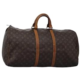 Louis Vuitton-LOUIS VUITTON Monogram Keepall 55 Boston Bag M41424 LV Auth 117232-Monogram