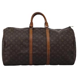 Louis Vuitton-LOUIS VUITTON Monogram Keepall 55 Boston Bag M41424 LV Auth 117232-Monogram