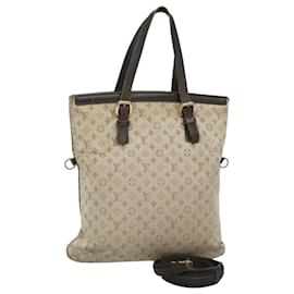 Louis Vuitton-LOUIS VUITTON Monogram Mini Franoise Sac Tote 2Way Khaki M92209 Auth 116567-Kaki