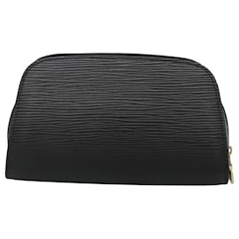 Louis Vuitton-LOUIS VUITTON Epi Dauphine PM Pouch Noir M48442 LV Auth BA1370-Noir