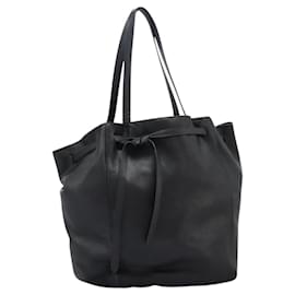 Céline-CELINE Tote Bag Leather Black Auth 117256-Black
