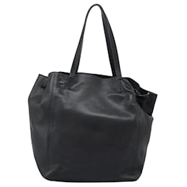 Céline-CELINE Tote Bag Leather Black Auth 117256-Black