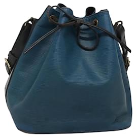 Louis Vuitton-LOUIS VUITTON Epi Petit Noe Sac à épaule Bicolore Noir Bleu M44152 Auth 116467-Noir,Bleu