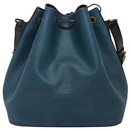 Louis Vuitton-LOUIS VUITTON Epi Petit Noe Sac à épaule Bicolore Noir Bleu M44152 Auth 116467-Noir,Bleu