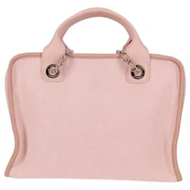 Chanel-CHANEL 31 RUE CAMBON Hand Bag Canvas Leather 2way Pink CC Auth BA1119SM-Pink