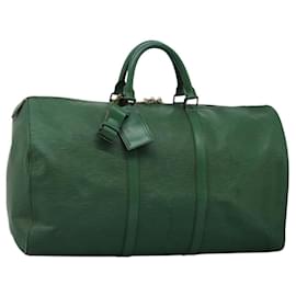 Louis Vuitton-LOUIS VUITTON Epi Keepall 50 Boston Bag Green M42964 LV Auth BD1421-Green