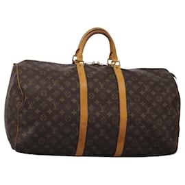 Louis Vuitton-LOUIS VUITTON Monogram Keepall 55 Boston Bag M41424 LV Auth KD438-Monogram