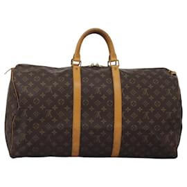 Louis Vuitton-LOUIS VUITTON Monogram Keepall 55 Boston Bag M41424 LV Auth KD438-Monogram